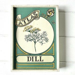Framed Vintage Seed Packet DILL Art Print on Wood